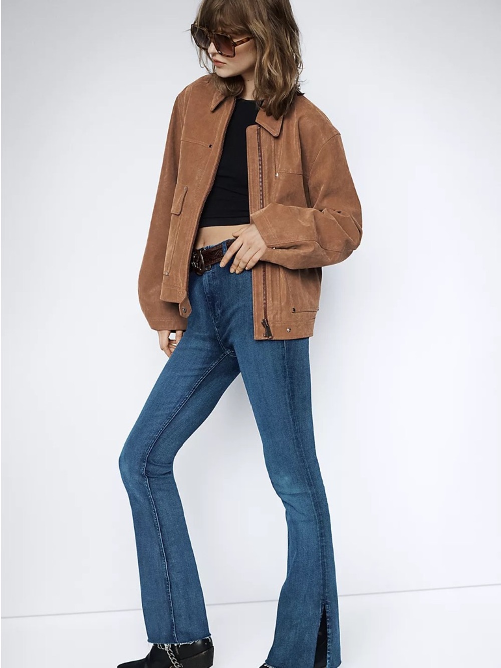 We The Free Level Up Slit Slim Flare Jeans